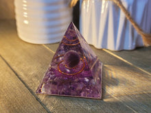 Load image into Gallery viewer, Orgone Pyramid Amethyst Orgonite Chakra Gift
