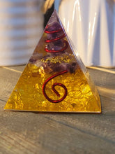 Load image into Gallery viewer, Orgone Pyramid, Citrine & Amethyst Orgonite