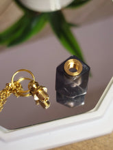 Load image into Gallery viewer, fluorite perfume bottle necklace Handmade necklace, Gold tone perfume bottle
