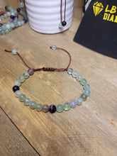 Load image into Gallery viewer, Grade A++ Fluorite Crystal Bead Bracelet 4mm, Genuine Fluorite Adjustable Bracelet