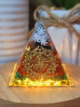 Load image into Gallery viewer, Orgone Pyramid, Carnelian & malachite   Orgonite Chakra Gift