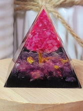 Load image into Gallery viewer, Orgone Pyramid, Amethyst & Rose Quartz & Black Obsidean Orgonite