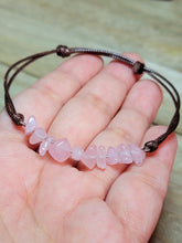 Load image into Gallery viewer, Rose Quartz Chip Bracelet Handmade Genuine Crystal Bracelet