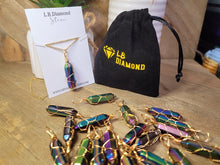 Load image into Gallery viewer, Gold tone Rainbow Quartz Wire wrapped Crystal Necklace