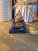 Load image into Gallery viewer, Orgone Pyramid Amethyst & Lapis Lazuli Orgonite Chakra Gift