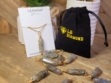 Load image into Gallery viewer, Gold tone Labradorite Wire wrapped Crystal Necklace