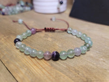 Load image into Gallery viewer, Grade A++ Fluorite Crystal Bead Bracelet 4mm, Genuine Fluorite Adjustable Bracelet