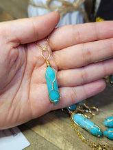 Load image into Gallery viewer, Natural Aquamarine Handmade Point Necklace Gold Tone