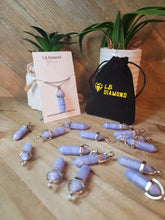 Load image into Gallery viewer, Blue Chalcedony Point necklace Powerful necklace Healing Energy Silver Tone