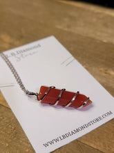 Load image into Gallery viewer, Silver tone Carnelian Wire wrapped Crystal Necklace