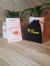 Load image into Gallery viewer, Raw Crystal Necklace, Carnelian Rough Stone Necklace, Genuine Crystal
