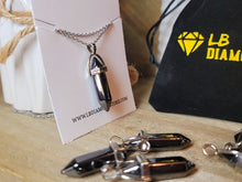 Load image into Gallery viewer, Crystal Necklace Hematite Healing Crystal Point Necklace Silver Tone