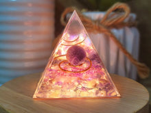 Load image into Gallery viewer, Orgone Pyramid Amethyst Orgonite Chakra Gift