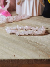 Load image into Gallery viewer, Rose Quartz Chip Bracelet Handmade Genuine Crystal Stretch Bracelet