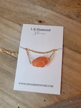 Load image into Gallery viewer, Raw Crystal Necklace, Carnelian Rough Stone Necklace, Genuine Crystal