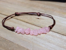 Load image into Gallery viewer, Rose Quartz Chip Bracelet Handmade Genuine Crystal Bracelet