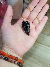 Load image into Gallery viewer, Elegant Black Tourmaline Crystal Necklace - 18 Inches, Gold Tone