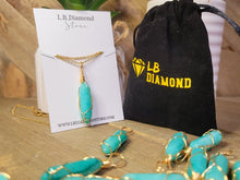 Load image into Gallery viewer, Natural Aquamarine Handmade Point Necklace Gold Tone