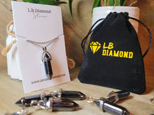 Load image into Gallery viewer, Crystal Necklace Hematite Healing Crystal Point Necklace Silver Tone