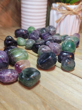 Load image into Gallery viewer, ONE RAINBOW FLUORITE TUMBLED STONE