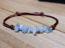 Load image into Gallery viewer, Blue Chalcedony Chip Bracelet Handmade Genuine Crystal Bracelet