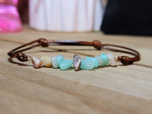 Load image into Gallery viewer, Amazonite Chip Bracelet Handmade Genuine Crystal Bracelet