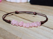 Load image into Gallery viewer, Rose Quartz Chip Bracelet Handmade Genuine Crystal Bracelet