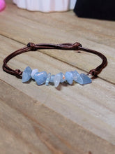 Load image into Gallery viewer, Blue Chalcedony Chip Bracelet Handmade Genuine Crystal Bracelet