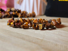 Load image into Gallery viewer, Tiger's Eye Chip Bracelet Handmade Genuine Crystal Stretch Bracelet