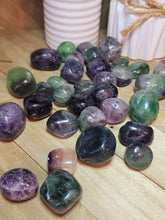Load image into Gallery viewer, ONE RAINBOW FLUORITE TUMBLED STONE