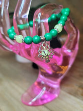 Load image into Gallery viewer, Gorgeous Jasper Bracelet 8mm Glow Lotus Pendant Bracelet Boho Gypsy