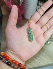 Load image into Gallery viewer, Natural Crystal Necklace Gold Wire Wrapped Green Aventurine
