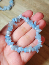 Load image into Gallery viewer, Blue Chalcedony Bracelet Handmade Genuine Crystal Stretch Bracelet