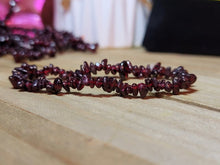 Load image into Gallery viewer, Garnet Chip Bracelet Handmade Genuine Crystal Stretch Bracelet