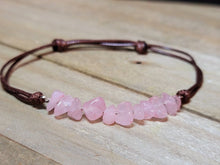 Load image into Gallery viewer, Rose Quartz Chip Bracelet Handmade Genuine Crystal Bracelet