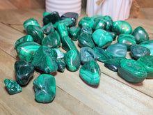 Load image into Gallery viewer, ONE MALACHITE TUMBLED STONE