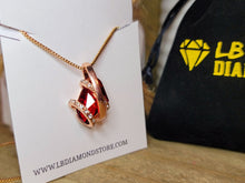 Load image into Gallery viewer, I Love You Necklace - Trendy Red Rhinestone necklace Gold tone