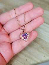 Load image into Gallery viewer, Elegant 18-Inch Rose Gold Heart Pendant Necklace: A Timeless Gift for Her