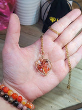 Load image into Gallery viewer, Natural Handmade Crystal Necklace Gold Wire Wrapped Carnelian Healing