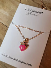 Load image into Gallery viewer, Cute Pink Snowman ainty Necklace Rose Gold Tone