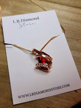 Load image into Gallery viewer, I Love You Necklace - Trendy Red Rhinestone necklace Gold tone