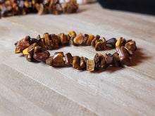 Load image into Gallery viewer, Tiger's Eye Chip Bracelet Handmade Genuine Crystal Stretch Bracelet