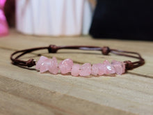 Load image into Gallery viewer, Rose Quartz Chip Bracelet Handmade Genuine Crystal Bracelet