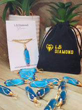 Load image into Gallery viewer, Natural Cat eye Point Necklace Baby Blue Colored Handmade Pendant
