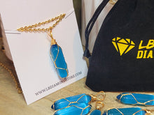 Load image into Gallery viewer, Natural Cat eye Point Necklace Baby Blue Colored Handmade Pendant