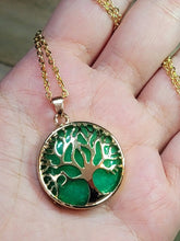 Load image into Gallery viewer, Tree Of Life Green Jade necklace / Tree necklace / Manifestation necklace /