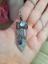 Load image into Gallery viewer, Natural Handmade Crystal Necklace Labradorite With Opal & Amethyst Reiki