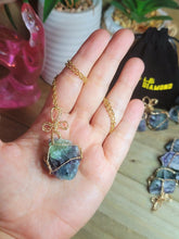 Load image into Gallery viewer, Natural Crystal Necklace Rainbow Fluorite Stone Gift for her