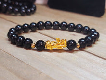 Load image into Gallery viewer, Natural Handmade Crystal bracelet Black Obsidian Feng shui 8mm bracelet