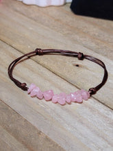 Load image into Gallery viewer, Rose Quartz Chip Bracelet Handmade Genuine Crystal Bracelet